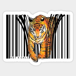 ENDANGERED TIGER BARCODE illustration print Sticker